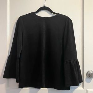 J. McLaughlin Keaton Black Faux Suede Top